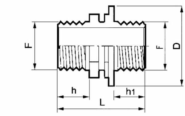 Pièces agricoles - Pièce Pulvérisateur - Embout double M/M 1 1/2"