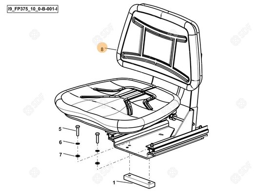 Pièces agricoles - Sieges et composants - ADJUSTABLE SEAT Deutz-Fahr origine