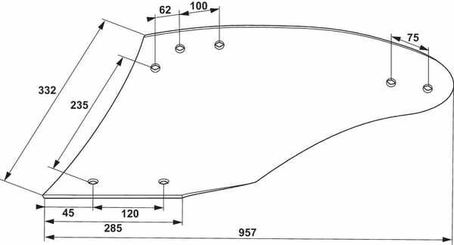 Pièces agricoles - Machines - Versoir gauche AR5H IRONCARB G&B