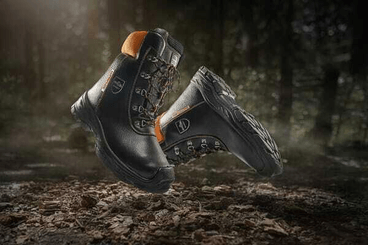 Vêtements et protections - Equipement - Bottes forestières anti-coupure 40, noir/orange, Eco Hunter basic, Luprifex