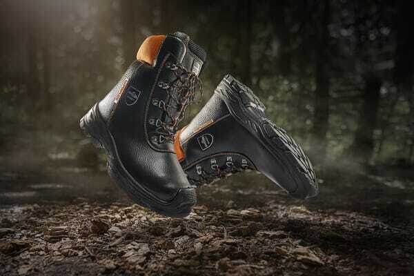 Vêtements et protections - Equipement - Bottes forestières anti-coupure 40, noir/orange, Eco Hunter basic, Luprifex