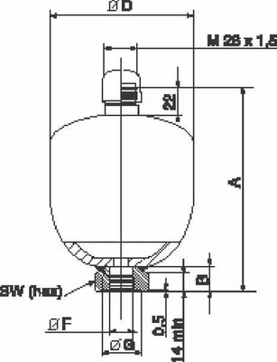 Pièces agricoles - Hydraulique - Réservoir à membrane 0,5 L