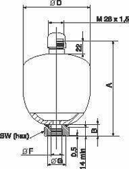 Pièces agricoles - Hydraulique - Réservoir à membrane 0,5 L