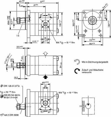 Pièces agricoles - Hydraulique - Moteur hydraulique AZMF-11-016LSA20MB Bosch Rexroth