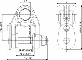 Pièces agricoles - Hydraulique - Chapes BR 1 80/45 Pivot 25