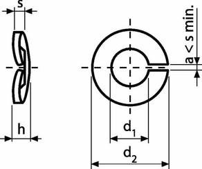 Pièces agricoles - Fasteners - Rondelle élastique M8x14,8x1,6mm, Acier zingué DIN 128a Kramp