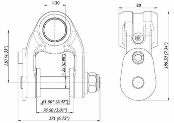 Pièces agricoles - Hydraulique - Chapes BR1 80/30 Pivot 25