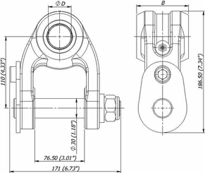 Pièces agricoles - Hydraulique - Chapes BR1-A 80/45 Pivot 30