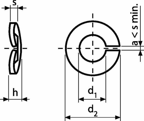Pièces agricoles - Fasteners - Rondelle élastique M8x14,8x1,6mm, Acier zingué DIN 128a Kramp