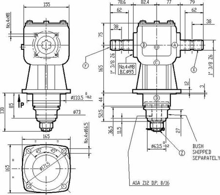 Pièces agricoles - Transmission - Boîtier LF-205J 1:1,92