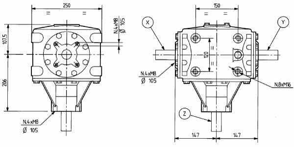Pièces agricoles - Transmission - Boîtier T-269B 1:1,63