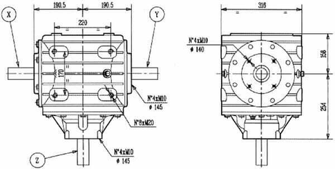 Pièces agricoles - Transmission - Boîtier T-331A 1:1