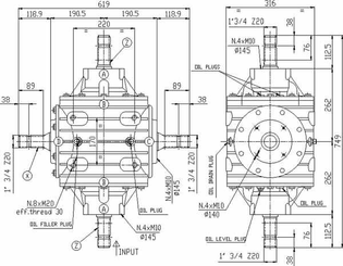 Pièces agricoles - Transmission - Boîtier T-331A 1:1,94
