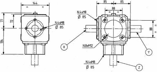 Pièces agricoles - Transmission - Boîtier T-19A 1:1