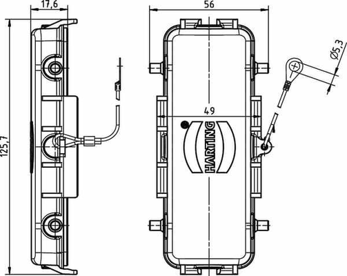 Pièces agricoles - Electricité - Couvercle 24B avec 4 cames, métal