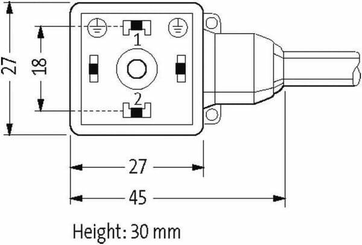 Pièces agricoles - Electricité - Fiche 18 mm, câble 7,5 m PUR/PVC