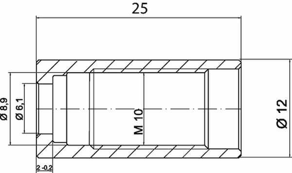 Pièces agricoles - Pièce divers - Jupe à sertir Ø12x25mm DN10,5 acier / zingué / blanc passivé Kramp