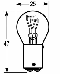 Pièces agricoles - Tracteur pièce adaptable - Ampoule (x2) PR21W 12V 21W/5WVapormatic