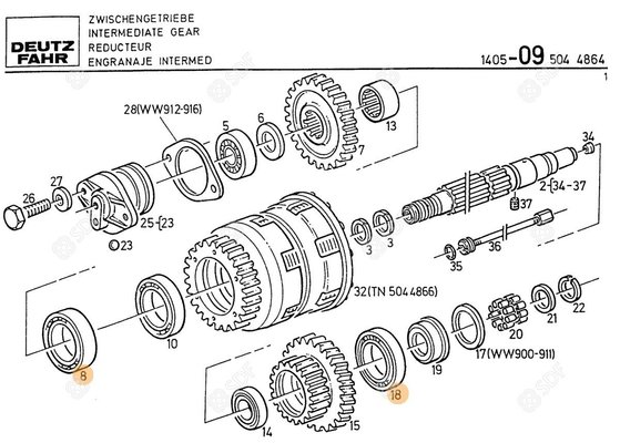 Pièces agricoles - Roulements - ROULEMENT Deutz-Fahr origine