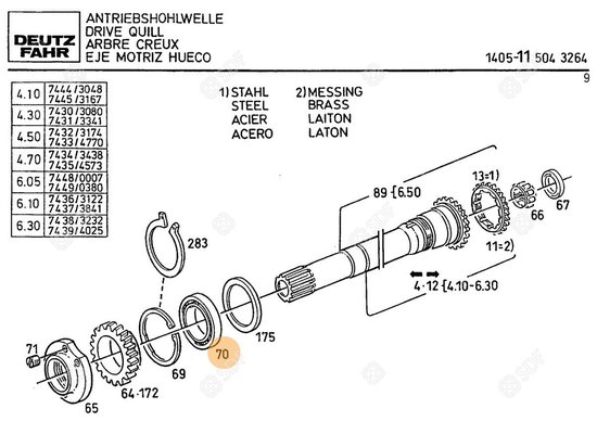 Pièces agricoles - Roulements - ROULEMENT Deutz-Fahr origine