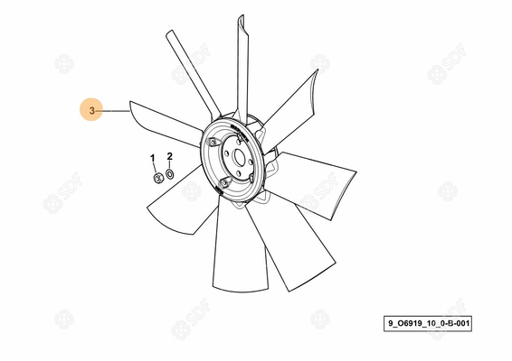 Pièces agricoles - Pièce divers - HELICE VENTILATEUR Deutz-Fahr origine