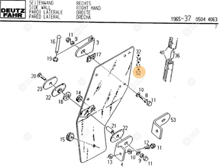 Pièces agricoles - Glaces et vitres - VITRE DE PORTE Deutz-Fahr origine