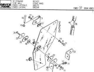 Pièces agricoles - Glaces et vitres - VITRE DE PORTE Deutz-Fahr origine