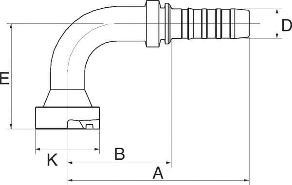 Pièces agricoles - Hydraulique - Racc. à sertir 90° DN32-63,5 CAT