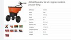 Épandeur de sel / engrais modèle à pousser 60 kg