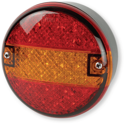 Automobile - Consommables et accessoires auto. - Feu arrière rond 3 fonctions Ø 140 mm LED 24 volts, entré de câble par passe-fil (par 1)
