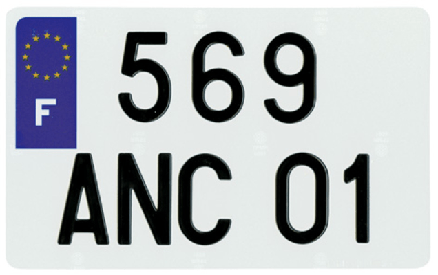 Pièces Quad & Motos - Outillage - Plaques d'immatriculation aluminium PPI pré-percées - Type F 210x130 - 10 pièces