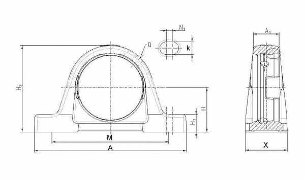 Pièces agricoles - Roulements - Logement de palier sans insert
