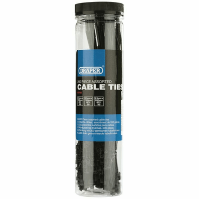 Pièces Quad & Motos - Outillage - Colliers nylon DRAPER multi-tailles noir 200 pièces