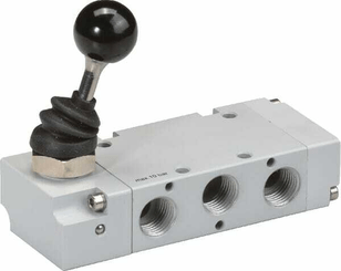Pièces agricoles - Pièce pneumatique - Vanne 5/2, levier bouton 1/4"