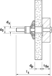 Pièces agricoles - Fasteners - Vis de fixation murale HM M6x52 50pcs