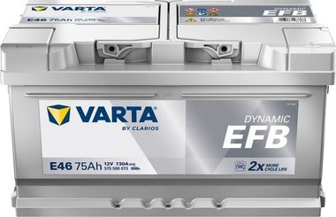 Pièces agricoles - Eclairage - Battery 12V 75Ah 730A E46 VARTA Dynamic EFB