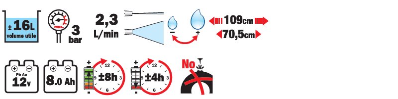 Materiels - Pulvérisateur porté - PULVERISATEUR 16L A BATTERIE A DOS ET SUR ROUES "PILA16"