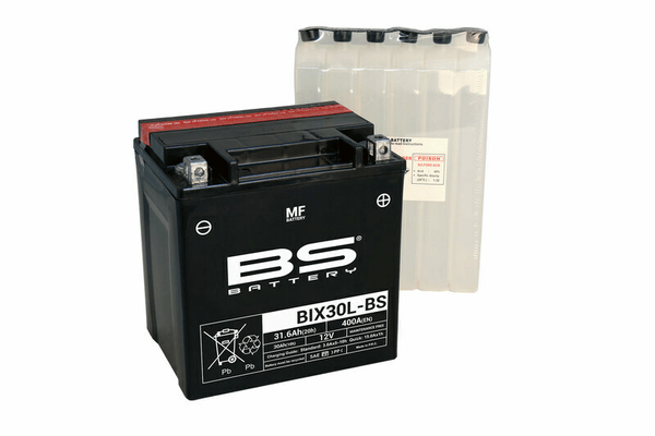 Pièces Quad & Motos - Electrique - Batterie BS BATTERY sans entretien livrée avec pack acide - BIX30L-BS