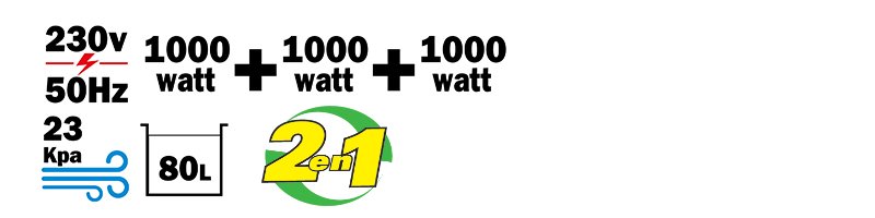 Materiels - Aspirateur - ASPIRATEUR BIDON 80L 3 MOTEURS INOX 3 MOTEURS 1000W