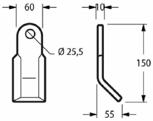 Pièces agricoles - Aménagements paysagers - Fléau y 60x10x150 Ø25.5/Agrimaster