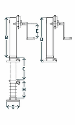 Pièces agricoles - Pièce divers - Béquille poignée latérale 110x820mm 3 étages 2 vitesses avec réducteurs