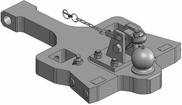 Pièces agricoles - Tracteur pièce adaptable - Barre d'attelage renforcée K80® MF Dyna-6 7719-7726 (+165mm)