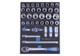 Module mousse + PP 37 pièces douilles 1/2" et accessoires