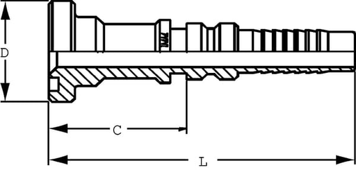 Pièces agricoles - Hydraulique - Raccord à sertir 4SH-DN32 avec bride ø60,3 mm