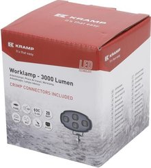 Pièces agricoles - Eclairage - Phare de travail LED, 20W, 3000lm, ovale, blanche, 100x54x93mm, Deutsch 2 broches, inondation, Kramp (boîte de 10 pièces)
