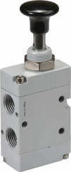 Pièces agricoles - Pièce pneumatique - Vanne 3/2, levier bouton 1/4"