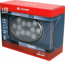 Pièces agricoles - Eclairage - Phare de travail LED ovale 36W 2760lm, 10/30V, 144x85x95mm, faisceau large 12 LED Kramp