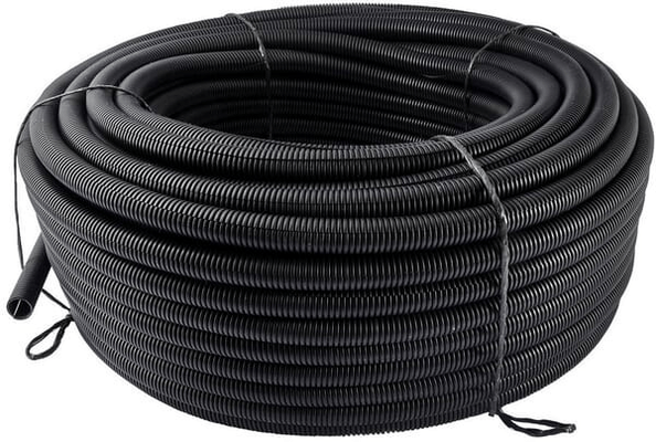 Pièces agricoles - Eclairage - Tube de protection 6mm 100m flexible ondulé, ouvert, noir