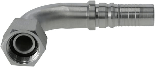 Pièces agricoles - Hydraulique - Raccord à sertir 4SH-DN20-3/4" BSP-90°