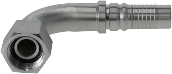 Pièces agricoles - Hydraulique - Raccord à sertir 4SH-DN20-3/4" BSP-90°